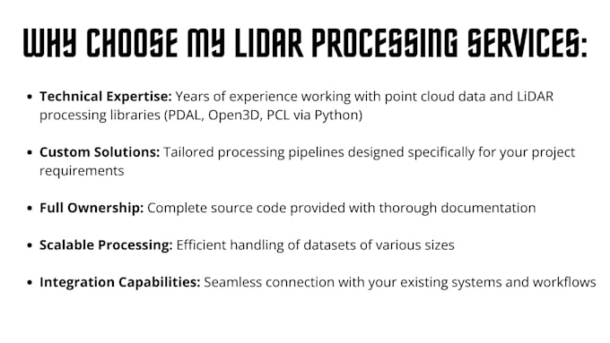 build custom lidar data processing solutions for your 3d mapping projects