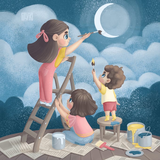 do custom childerns book illustration and whimsical art