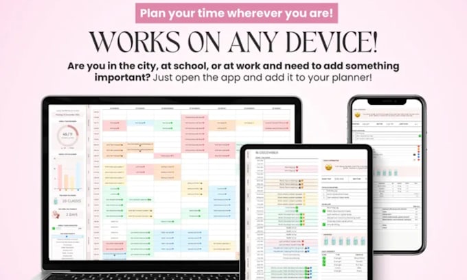 design digital planner spreadsheet, bill tracker, habit tracker spreadsheet
