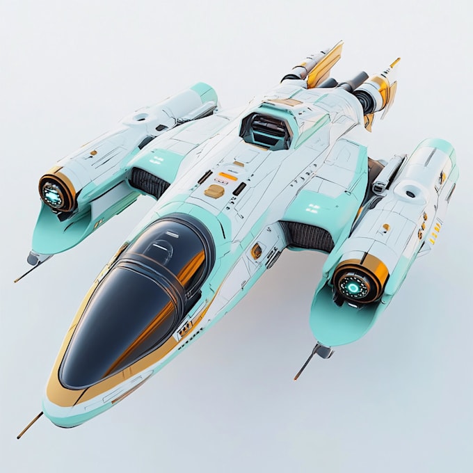 desing a spaceship sci fi illustration