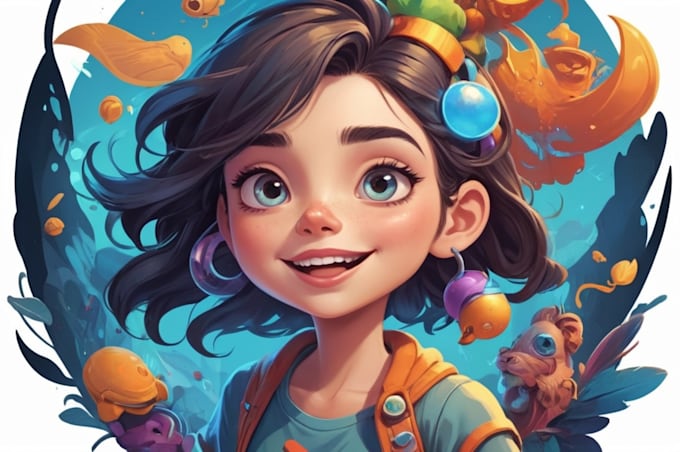 draw a digital cartoon illustration