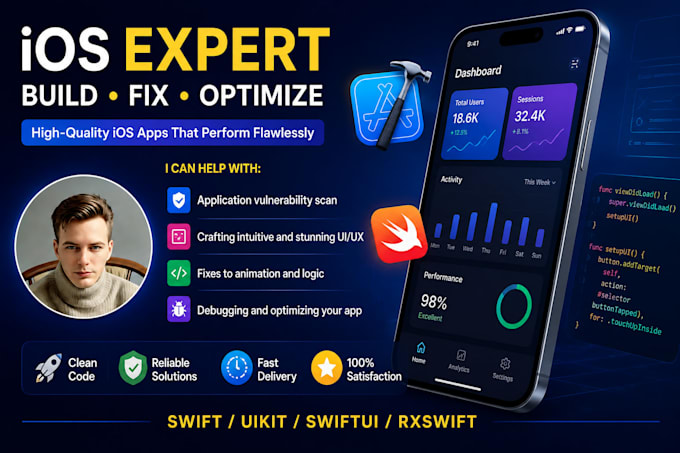 fix ios app bugs and crashes in swift, swiftui, uikit