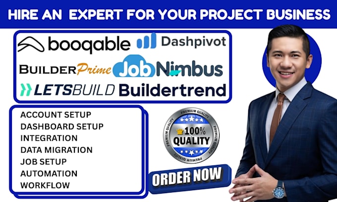 setup booqable builder prime dashpivot buildertrend jobnimbus jobtread letsbuild