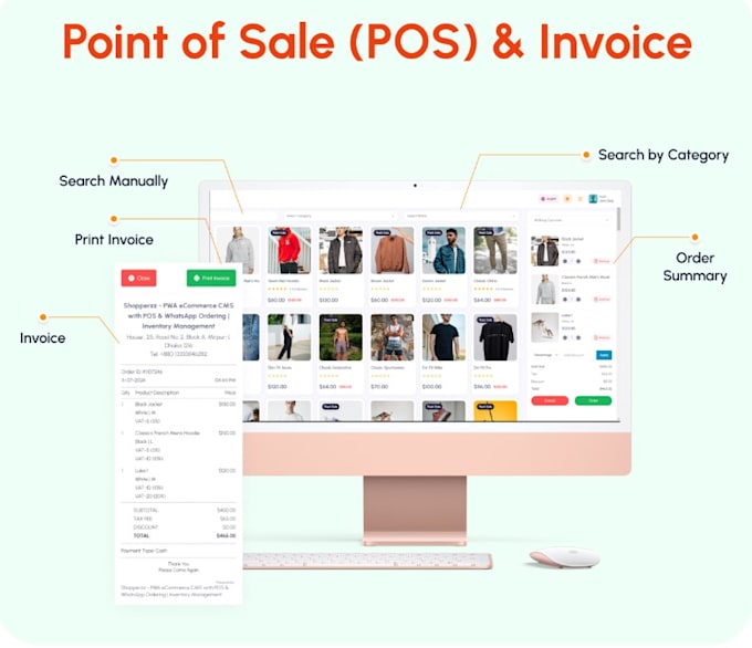 develop custom pos software and website for retail and wholesale billing