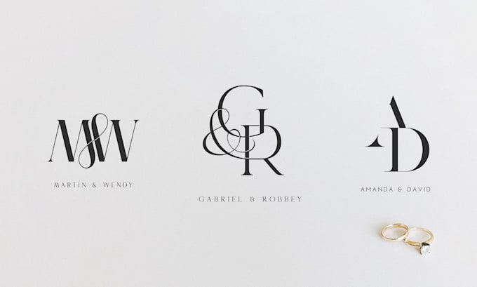 create modern wedding logo, monogram, or initials design