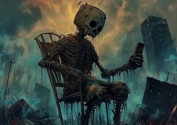 draw dark, horror, creepy vintage illustration