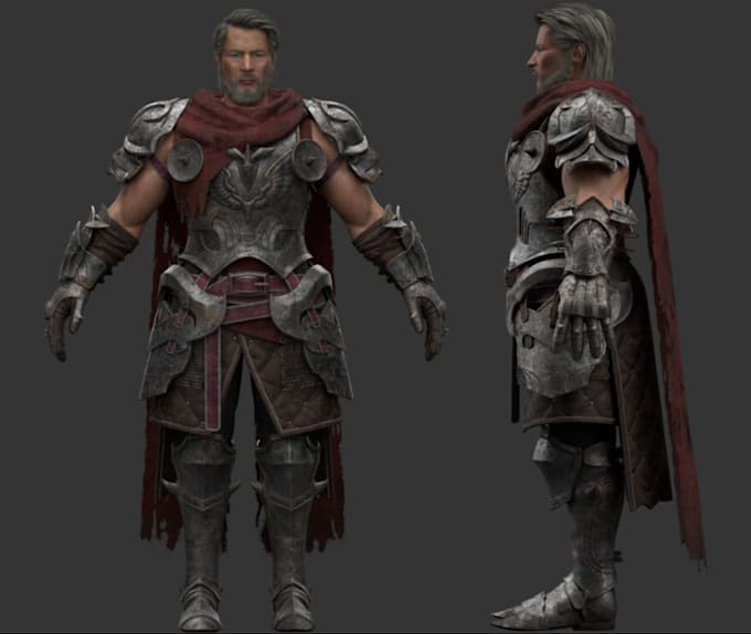 design 3d metahuman armor character for ue5 game,3d mannequin rig,facial express