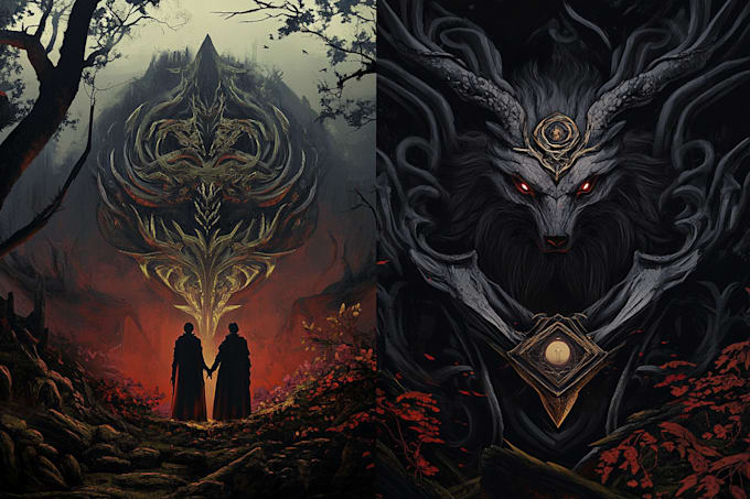 draw a detailed dark art illustration for tshirt, merch