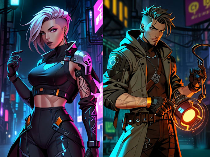 draw your character fantasy cyberpunk steampunk etc