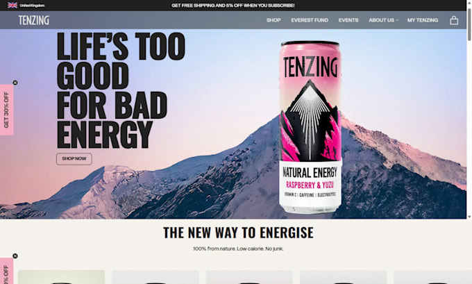 design a soft drink shopify store, beverage shopify website or juice store