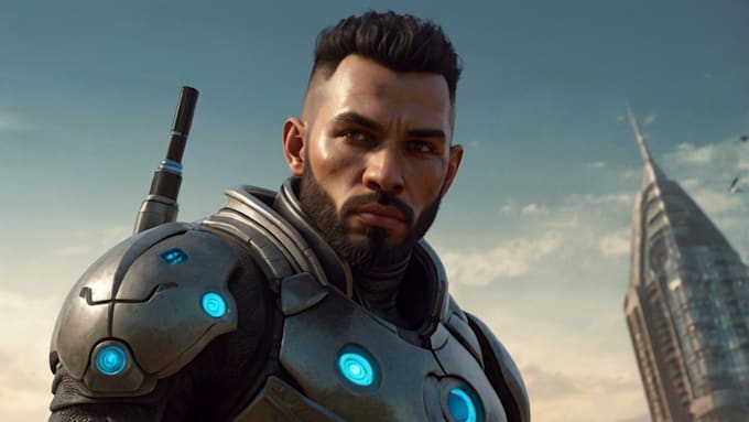 create fantasy, sci fi, character with hyperrealistic style