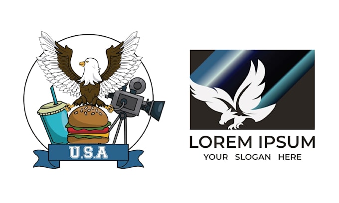 design hand drawn eagle film production logo