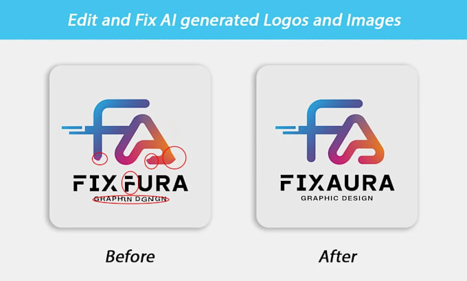 edit, fix, and vectorize ai logo and images