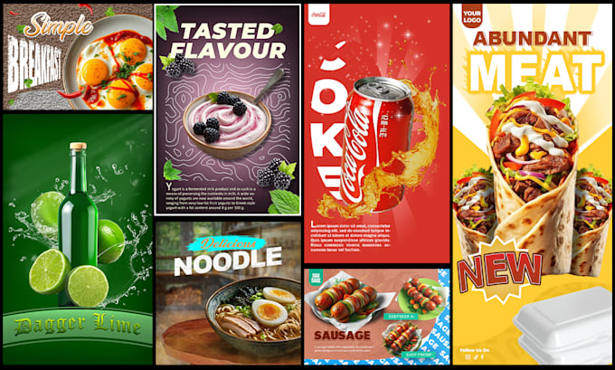 make food and beverage poster for you