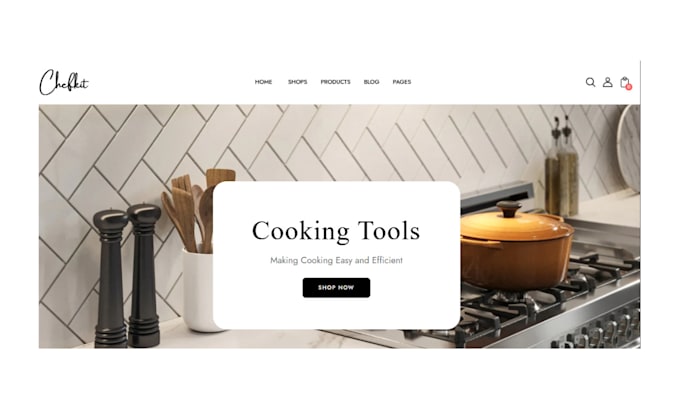 design kitchen utensils shopify store, home decor website, kitchen website