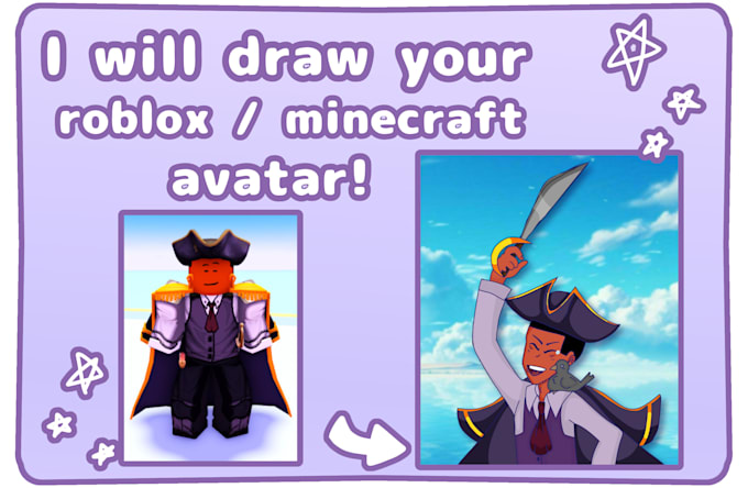 draw your roblox avatar, pfp or minecraft skin