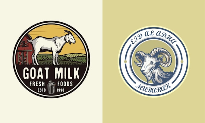 create vintage goat logo