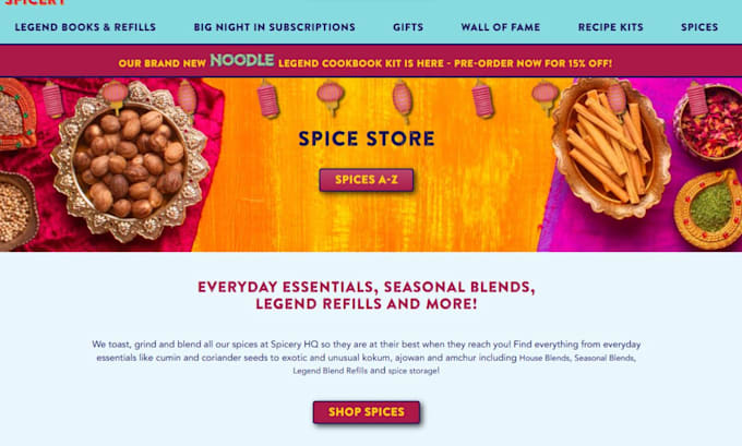 design herbs and spice ecommerce website seasonings recipes spice shopify store