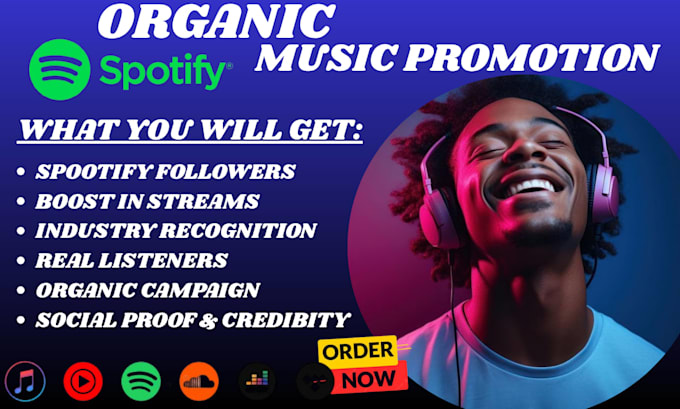 increase spotify followers, spotify stream, monthly listeners, spotify promotion