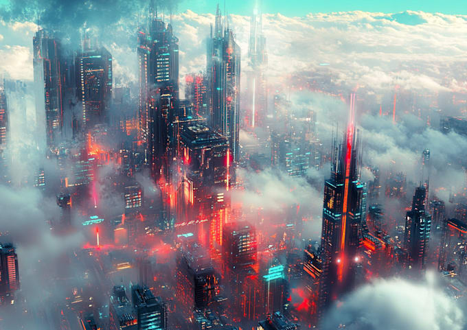 Make a cyberpunk futuristic city, sci fi concept art by Leonarison | Fiverr
