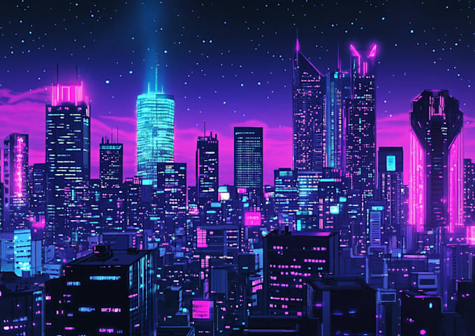 design a unique futuristic cyberpunk city