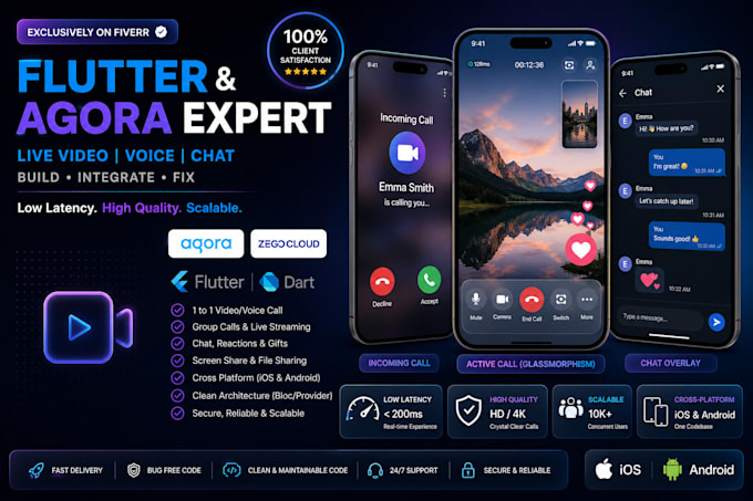 build a live streaming app using agora and flutter for android ios