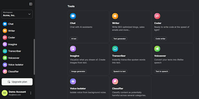build ai saas platform, web app, content generator