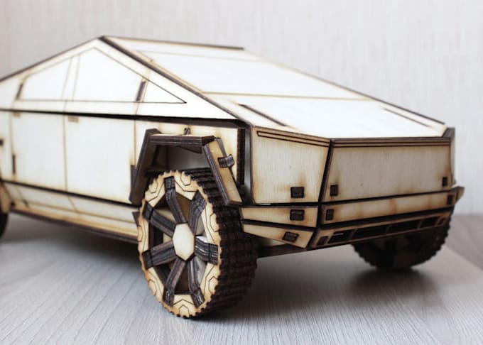 sell tesla cyber truck laser cut file  cdr format