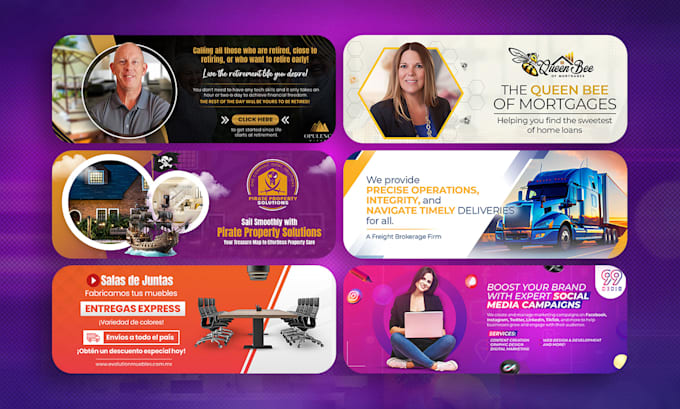 design facebook banner covers and social media banners