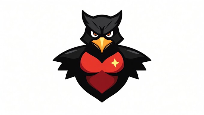 create unique angry robin logo with my creative thinking