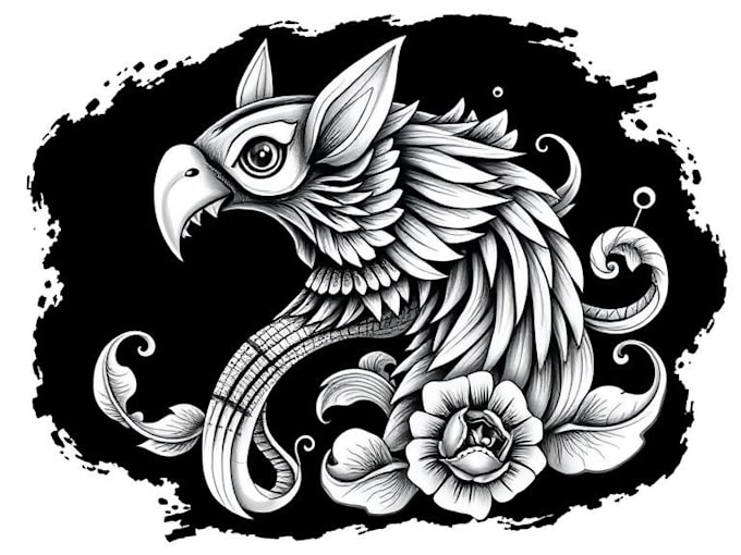 create line art tattoo illustration
