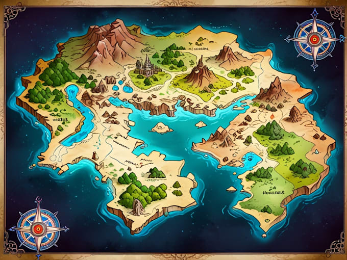 draw a custom map for fantasy, scifi, book or boardgame