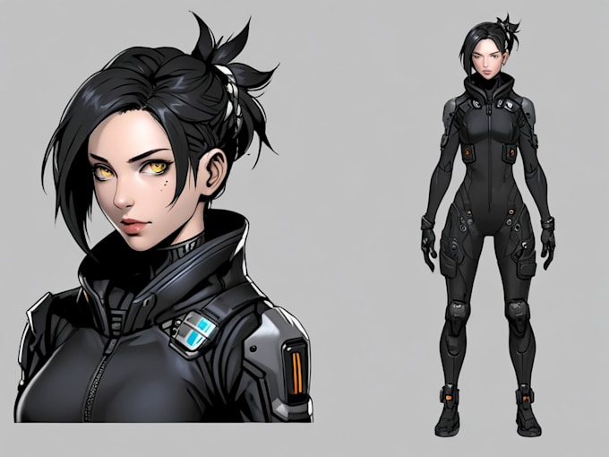 create scifi or cyberpunk character artwork
