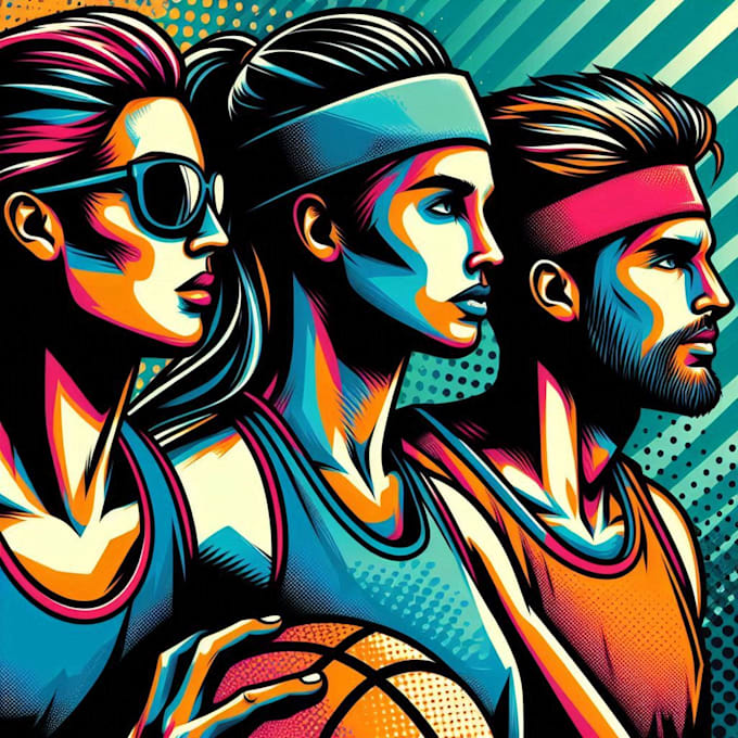 draw wpap pop art sport portrait