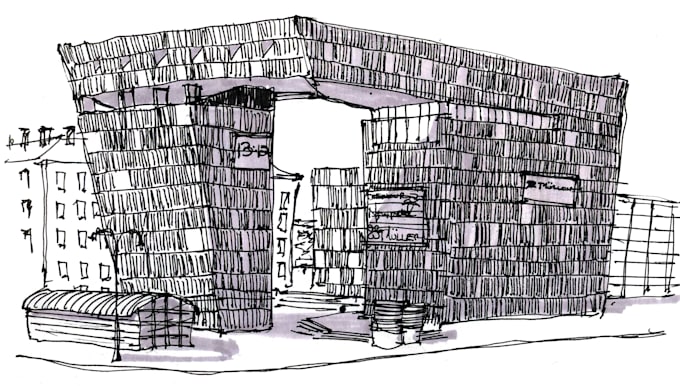provide building conceptual designs in sketches