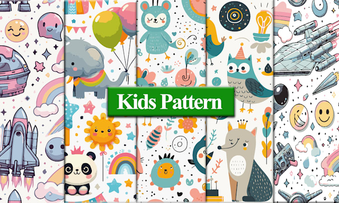 design seamless kids pattern for textile print