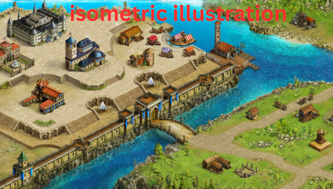 create high quality isometric illustration 3d isometric event map vector festiva