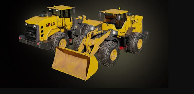 craft 3d farm machineries model, tractor, excavator, cad design, 3d solidworks