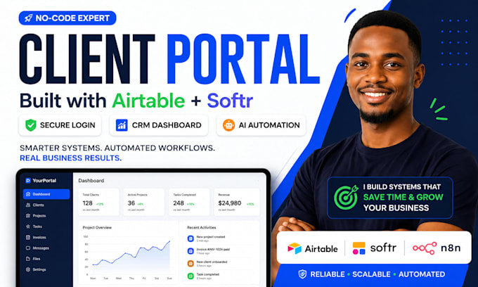softr client portal zite airtable n8n automation budibase base44