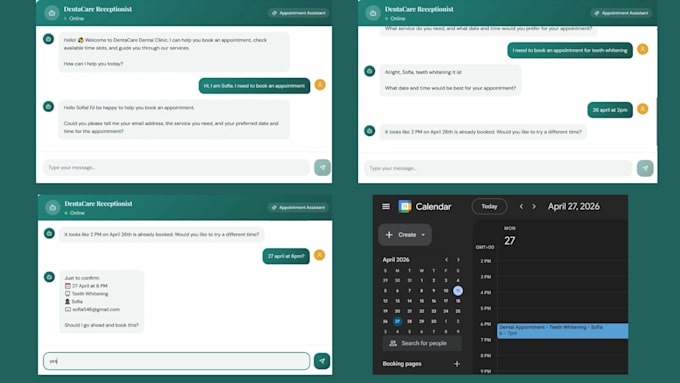 build an ai receptionist and appointment booking system using n8n make