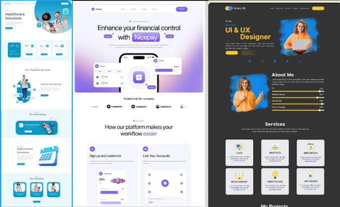Figma design, figma website, figma design website, website ui ux, mock ...