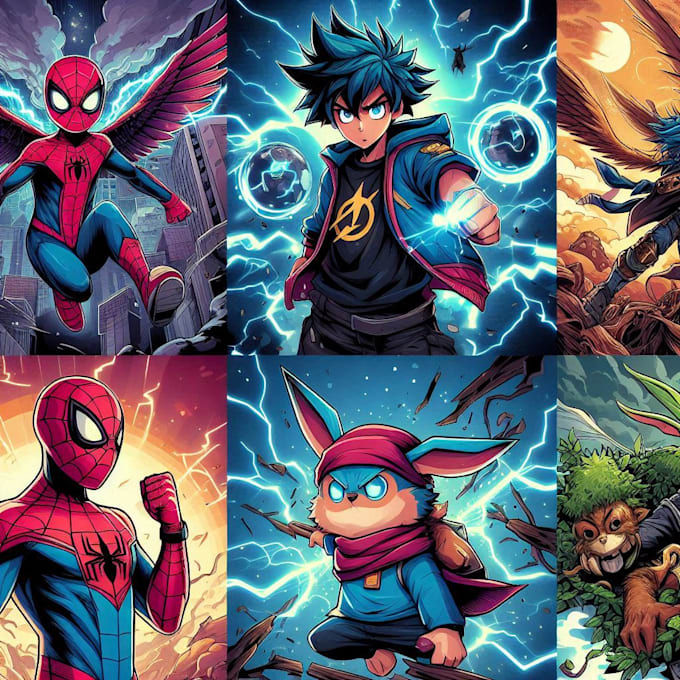 make comic characters design and anime art for you