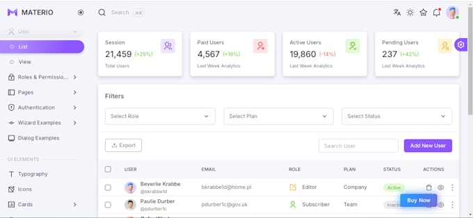 develop a professional admin dashboard