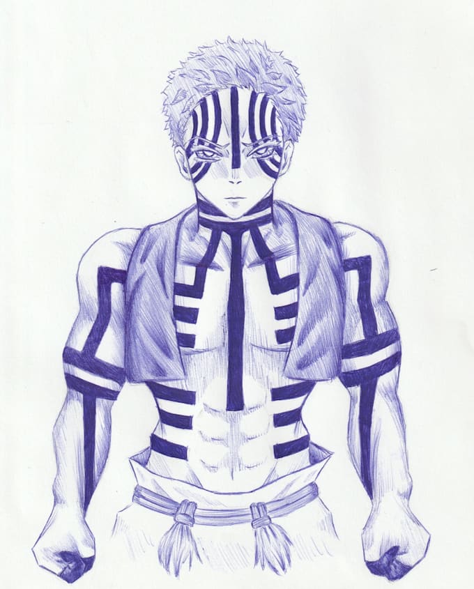 draw ballpoint pen anime drawings of a character of your choice