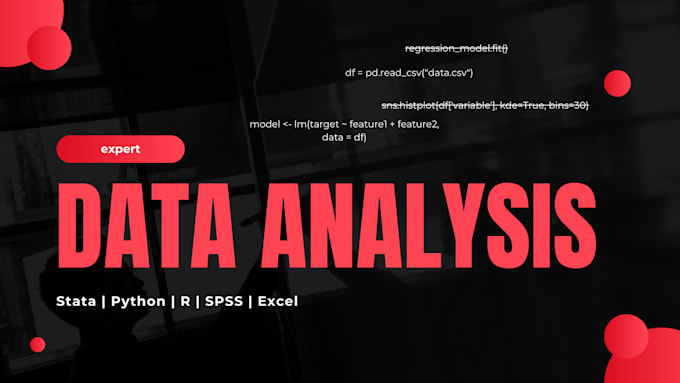 do statistical data analysis in python, r, spss, excel or stata