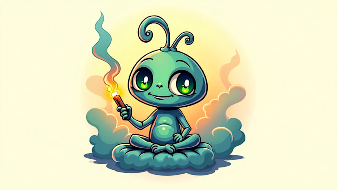 do unique alien mascot logo for your company