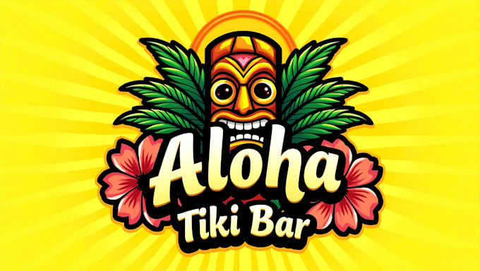 do creative aloha tiki bar logo for you with new concept