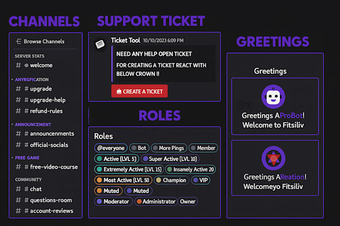 setup custom discord server,gaming discord, nft discord, crypto discord server