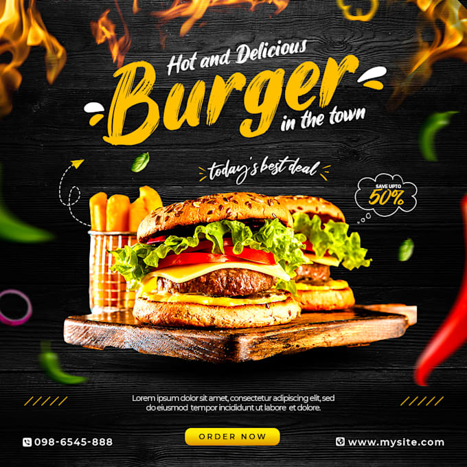 design attractive food banners for restaurant