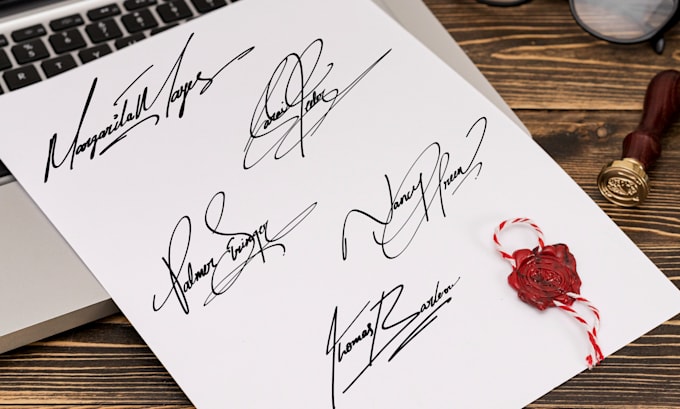 design a real handwritten signature logo or autograph